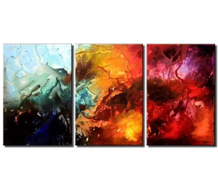 fluid painting - modern colorful abstract painting large big canvas art for  big walls beautiful art