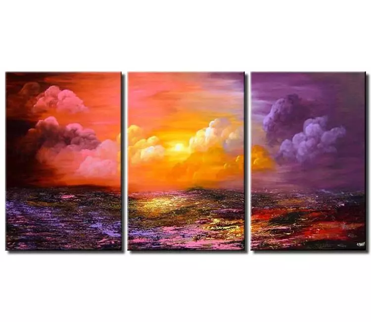 landscape paintings - modern colorful abstract landscape painting on large canvas art big original textured painting for living room