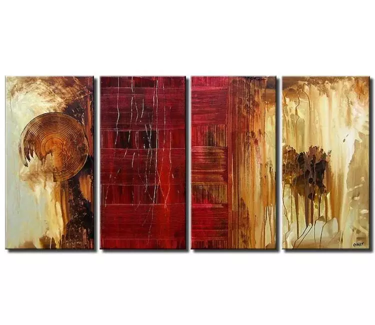 abstract painting - big modern beige red artwork on canvas large original  abstract painting for big walls