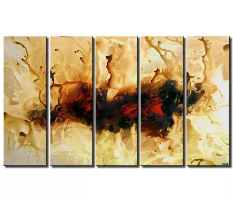 fluid painting - big modern neutral wall art on canvas original large beige contemporary art for living room