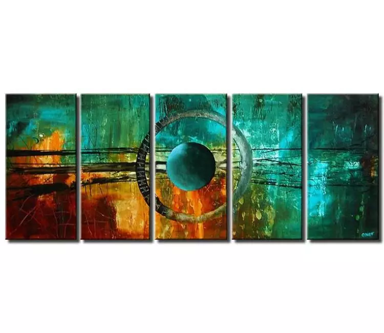 cosmos painting - modern beautiful abstract art on canvas big galaxy painting space planet art original turquoise teal acrylic colors