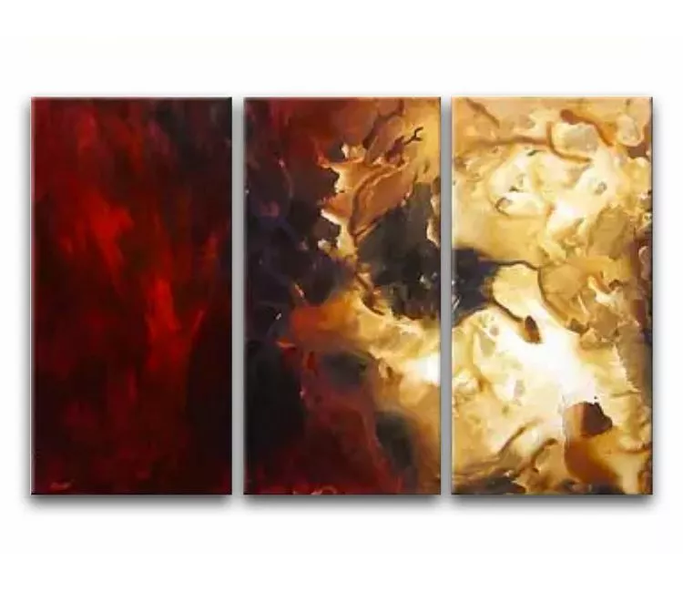 fluid painting - best abstract art on canvas modern minimalist red beige living room wall art