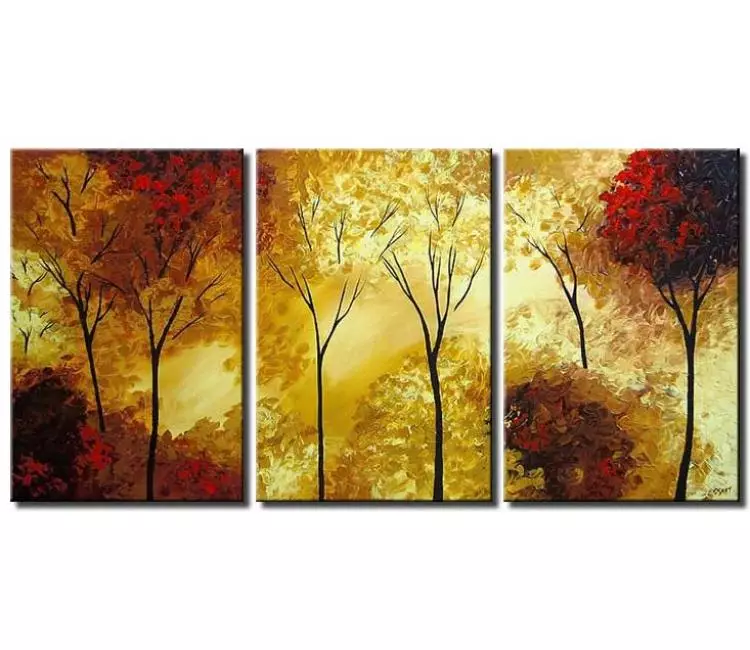 forest painting - big forest landscape painting on canvas neutral modern large textured trees art for living room warm earth tone colors