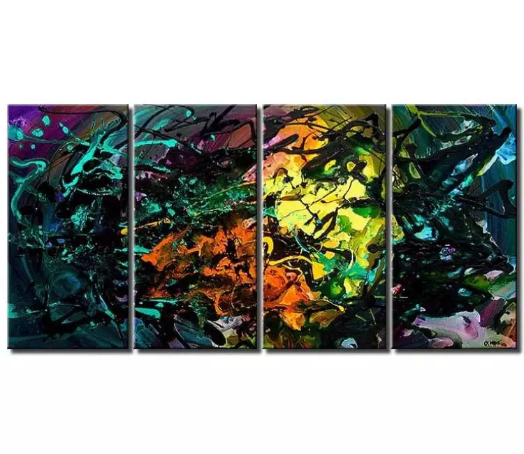 abstract painting - big colorful abstract painting on canvas modern large textured wall art for living room