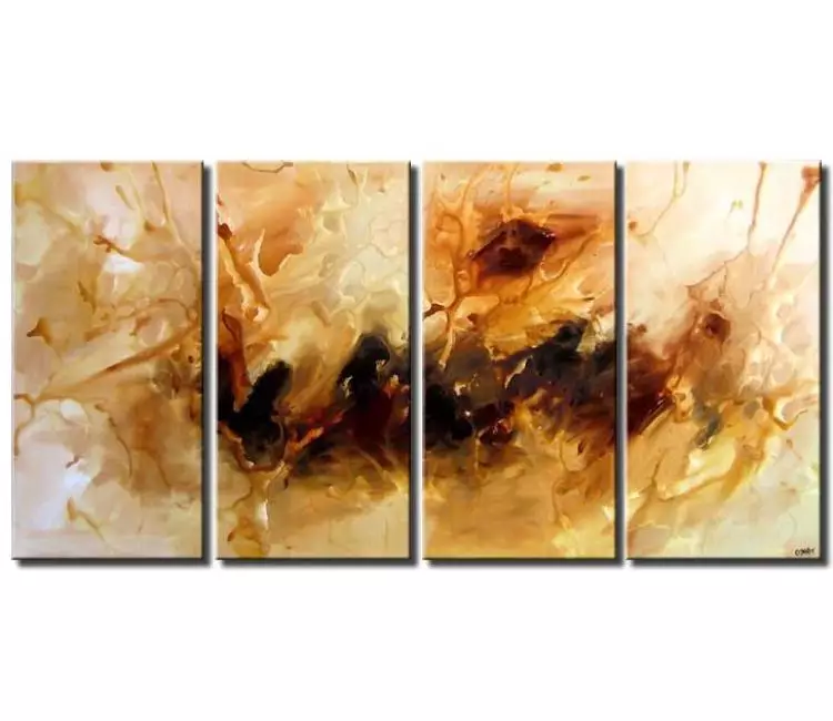 fluid painting - big neutral abstract painting on canvas modern large minimal wall art for living room