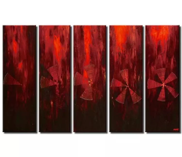 abstract painting - big red modern abstract painting for living room original large canvas wall art