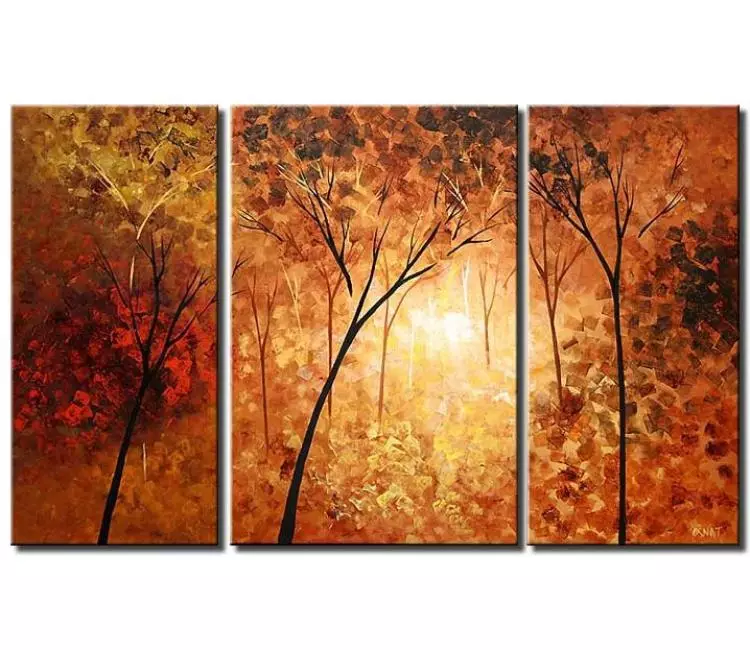 forest painting - beautiful landscape art on canvas big large forest trees painting textured modern palette knife wall art