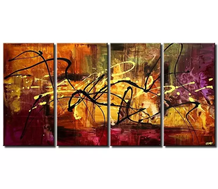 abstract painting - big colorful modern textured abstract painting for living room original large canvas wall art