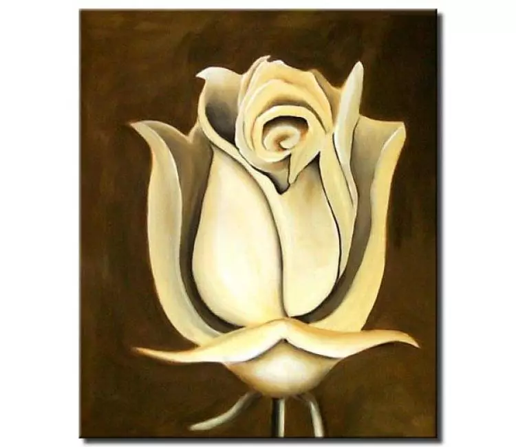 floral painting - large white rose