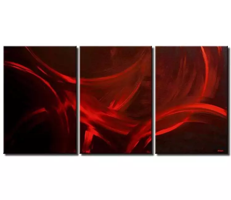 abstract painting - big red modern abstract painting for living room original large wall art canvas