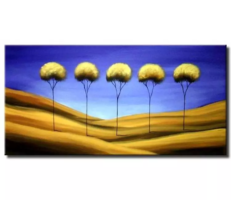 forest painting - desert trees and blue sky