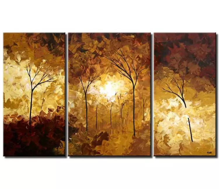 forest painting - big abstract forest painting on canvas modern fall trees painting large original textured landscape art
