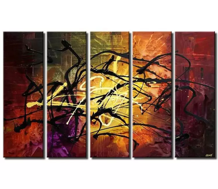 abstract painting - big colorful multi panel abstract painting for living room modern large canvas art beautiful abstract art