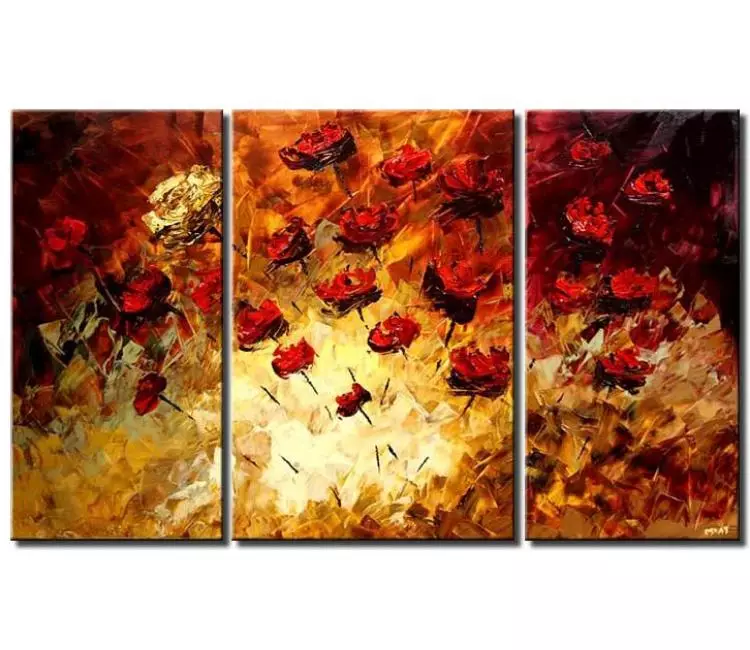 floral painting - big modern abstract floral painting on canvas original textured rose flowers painting for living room