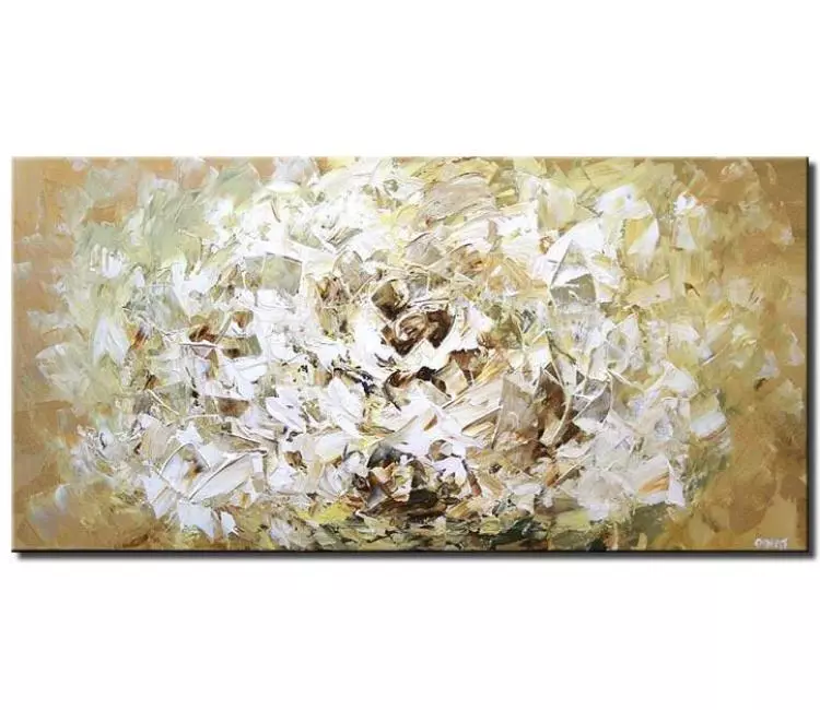 floral painting - big white flower painting on canvas modern textured neutral wall art for living room