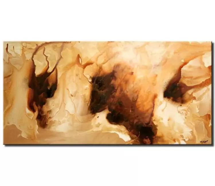 fluid painting - neutral abstract painting on canvas modern living room wall art beautiful abstract art