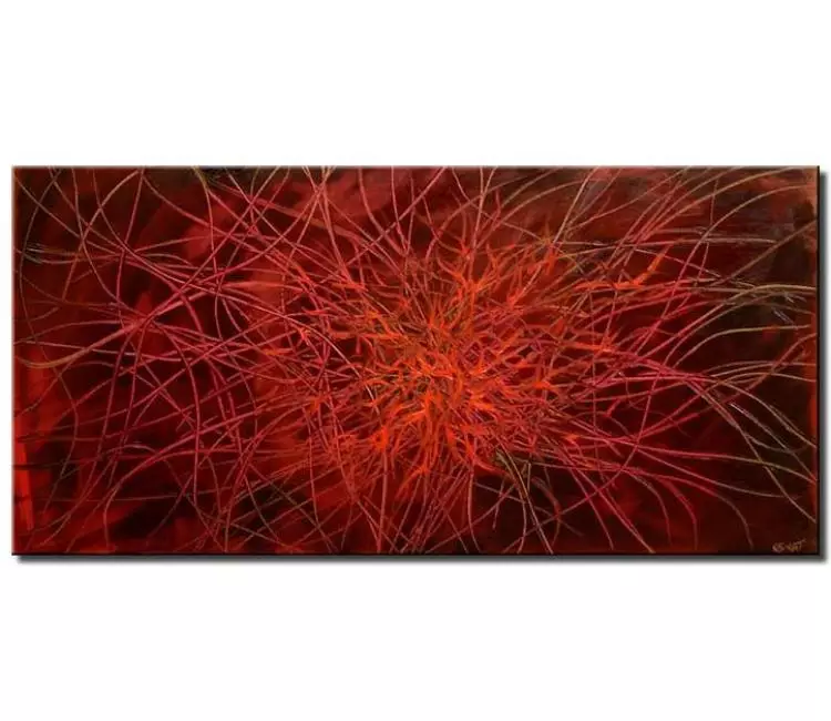 abstract painting - simple red abstract painting on canvas modern minimal wall art for living room bedroom office art