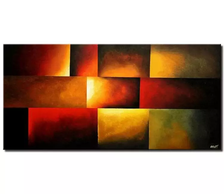 abstract painting - modern geometric art on canvas original earth tone colors abstract painting