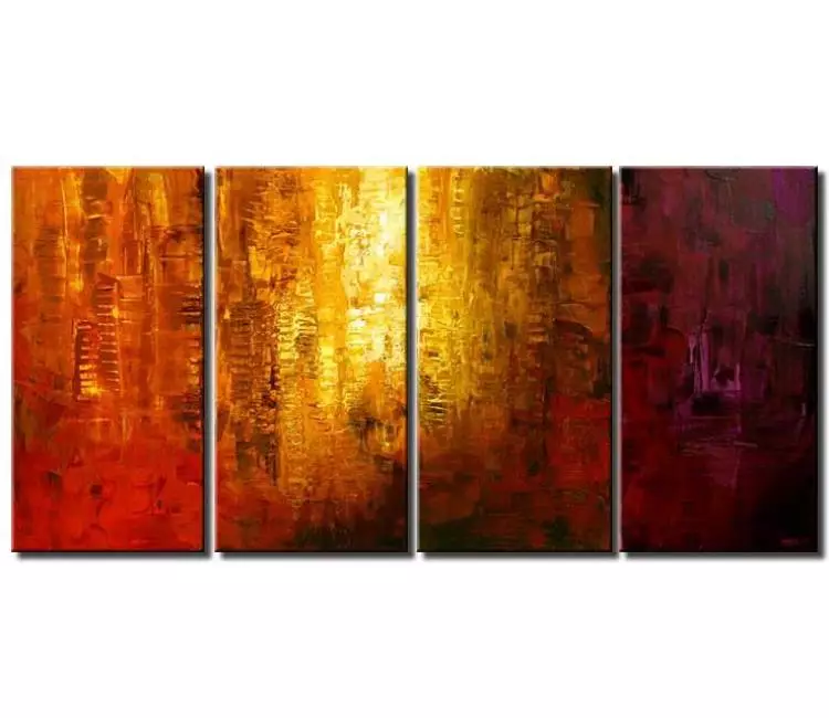 abstract painting - orange abstract painting on canvas big large textured art painting for living room