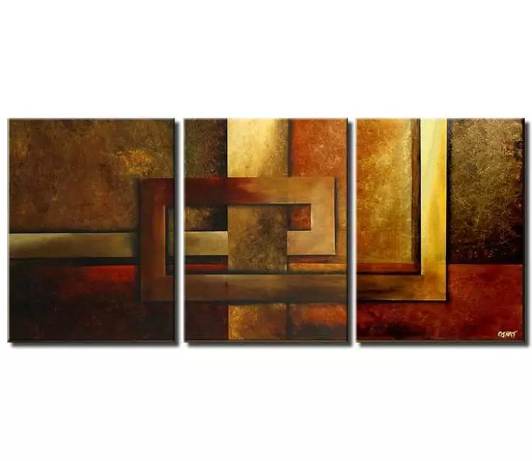 geometric painting - big modern geometric abstract painting large canvas art earth tone colors living room dining room art