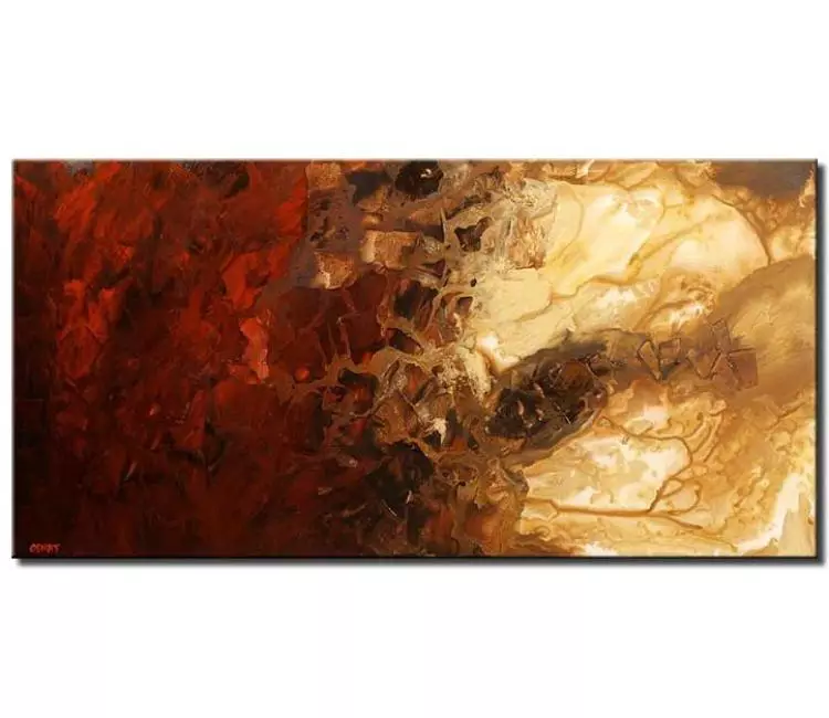 fluid painting - best abstract painting on canvas red beige beautiful modern wall art