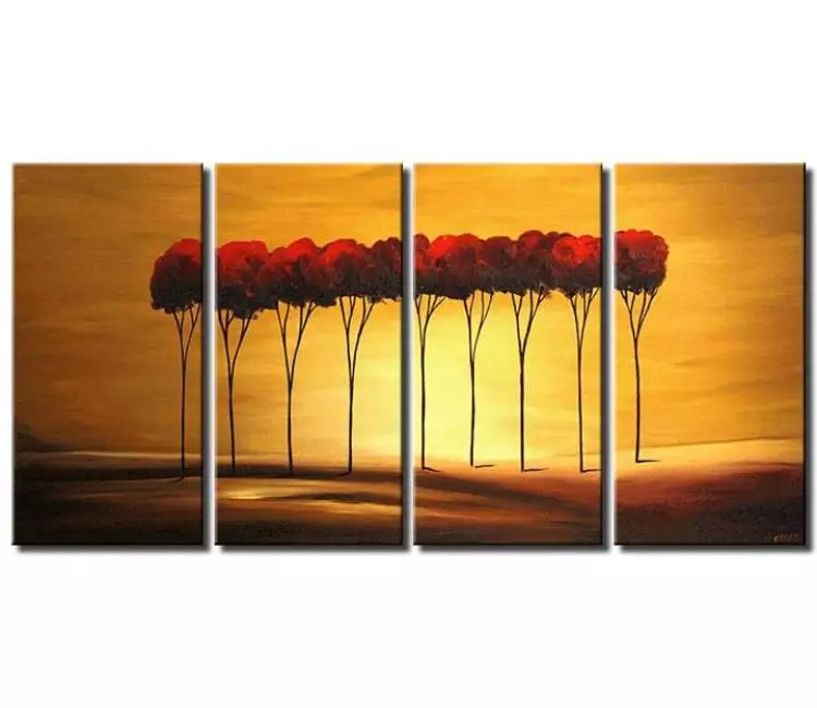 forest painting - big trees painting on canvas modern abstract wall art large simple painting