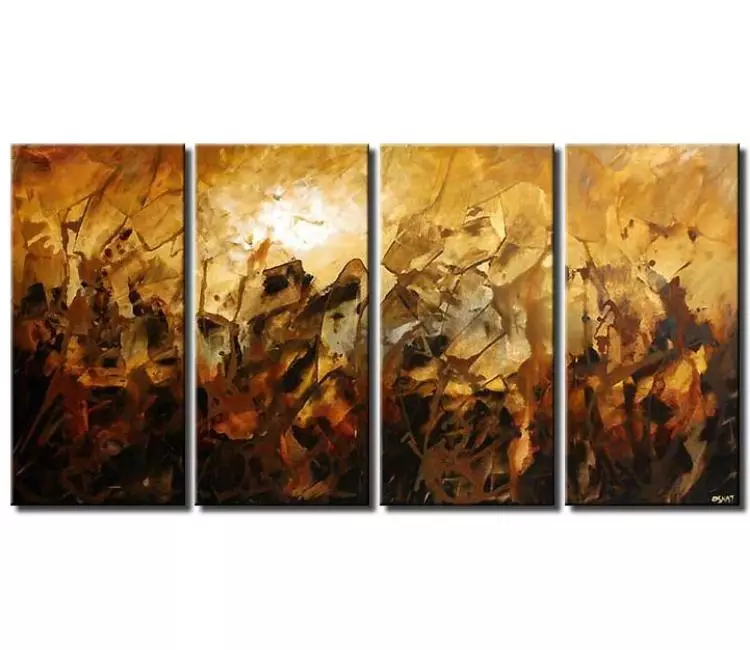 abstract painting - multi panel large abstract painting on canvas big modern neutral wall art