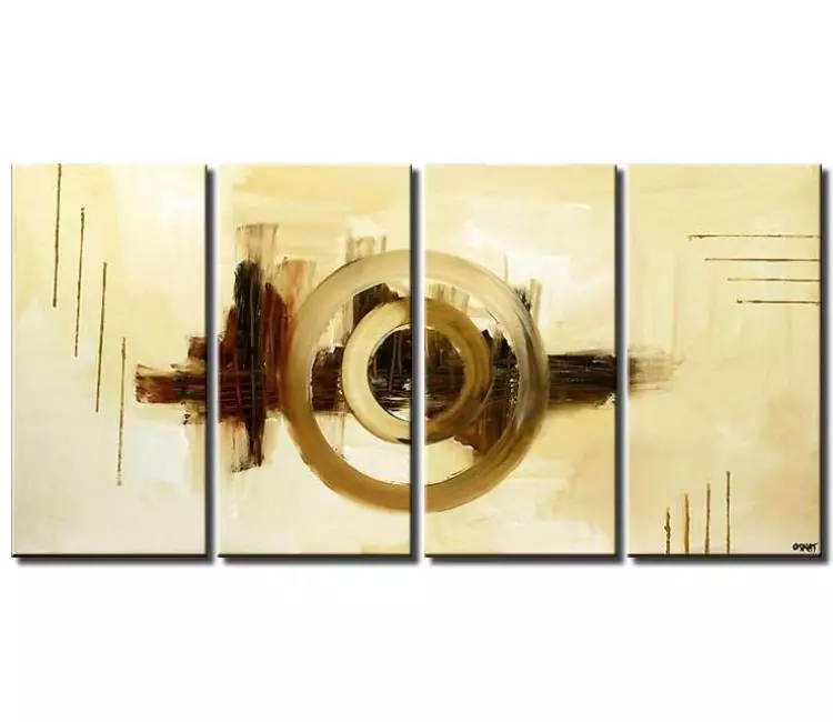 abstract painting - multi panel large geometric abstract painting on canvas big modern neutral wall art