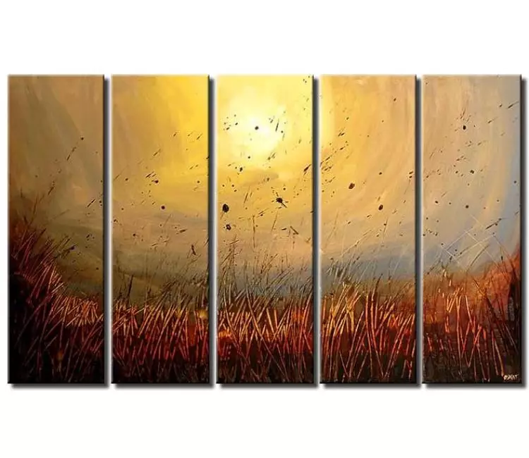landscape paintings - big abstract sunrise painting on canvas large original  modern landscape art