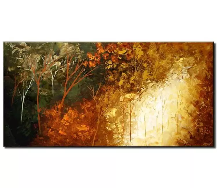 forest painting - modern forest painting on canvas textured abstract landscape tree art in earth tone colors