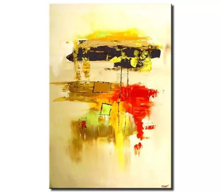 abstract painting - vertical modern abstract art on canvas simple painting for living room