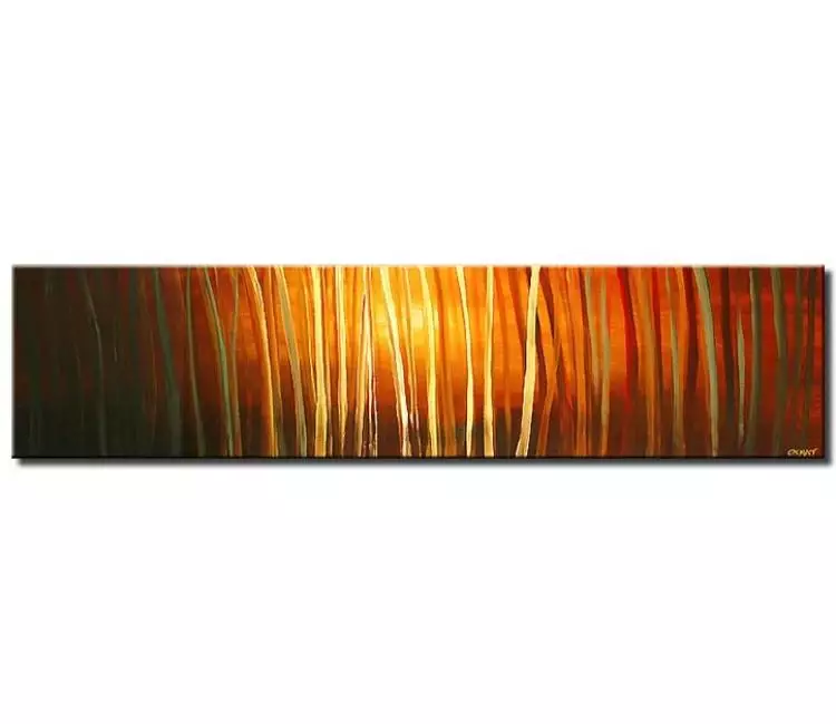 forest painting - long abstract trees painting on canvas modern living room wall art