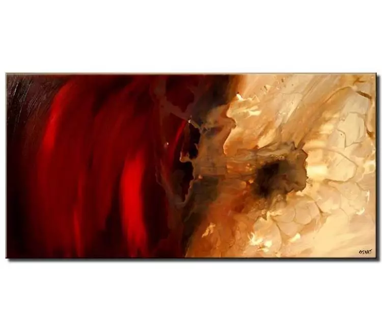 fluid painting - large red abstract art on canvas original modern abstract painting contemporary living room wall art