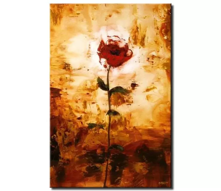 floral painting - vertical flower painting on canvas modern original abstract rose painting