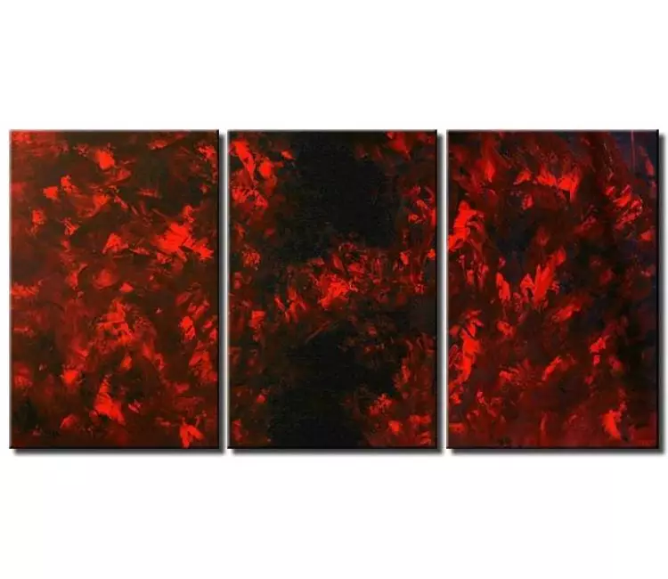 landscape paintings - big red black abstract painting on canvas large modern wall art for living room