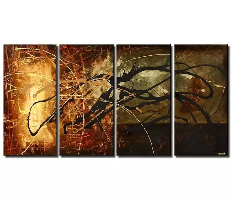 abstract painting - modern sage green gold abstract painting on large canvas art textured painting