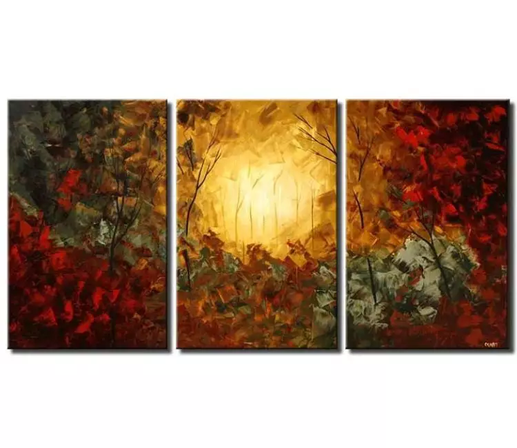 forest painting - big modern forest painting for living room textured earth tone abstract art landscape trees painting