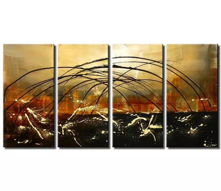 arcs painting - big neutral abstract painting on canvas art modern textured large wall art