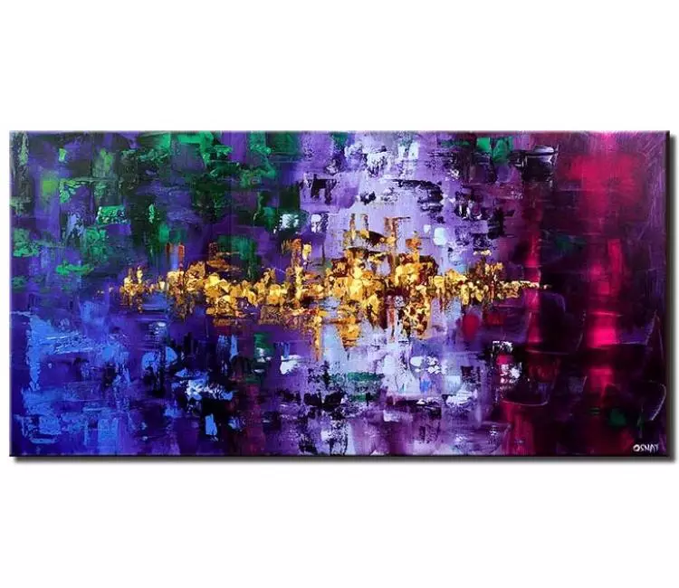 abstract painting - lavender purple modern wall art on canvas textured abstract painting for living room