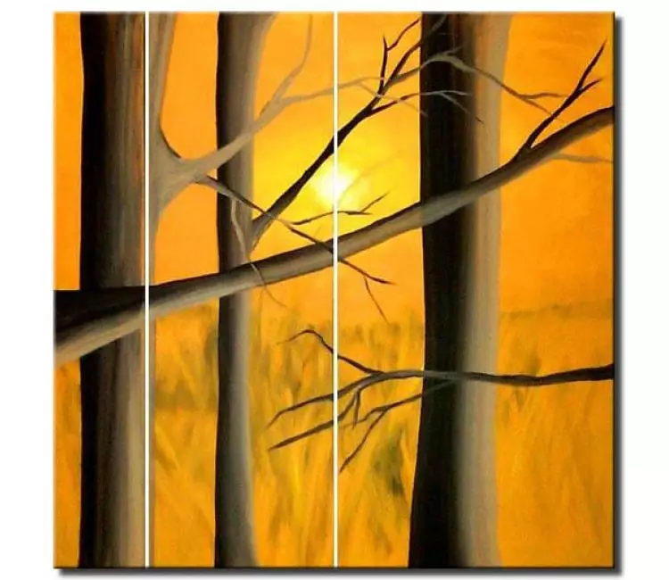 landscape paintings - tree sunrise painting
