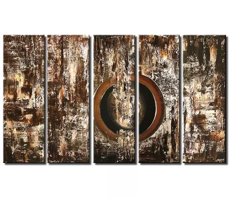 geometric painting - big brown abstract painting on large canvas modern geometric wall art
