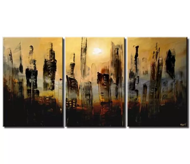cityscape painting - big abstract painting on canvas large neutral cityscape painting modern wall art for living room