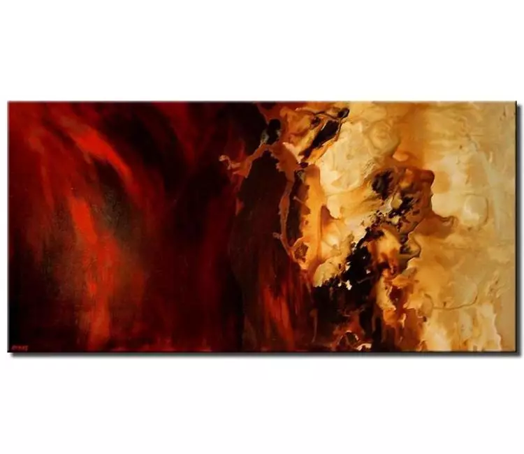 fluid painting - modern best abstract art painting on canvas red beige minimalist big living room wall art