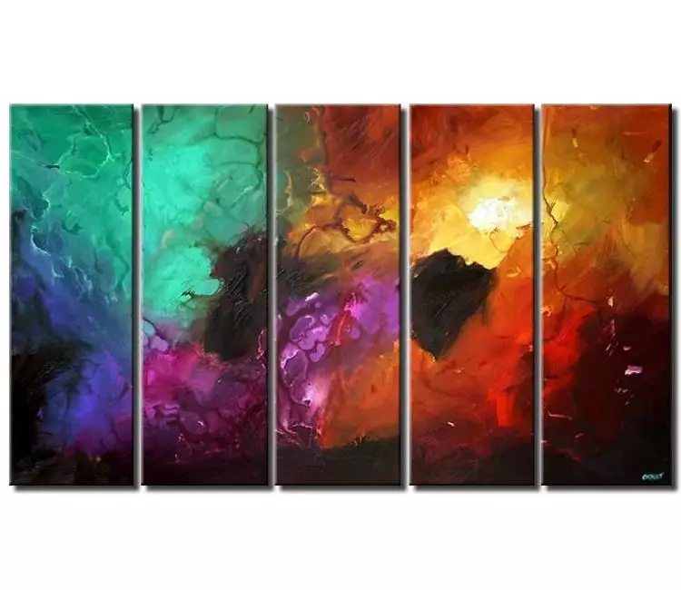 fluid painting - large colorful abstract painting on canvas modern big beautiful art for living room