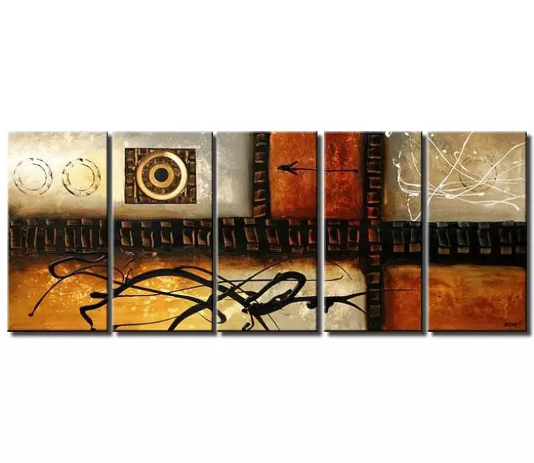 geometric painting - large modern abstract painting on canvas original earth tone colors textured contemporary art for office and living room