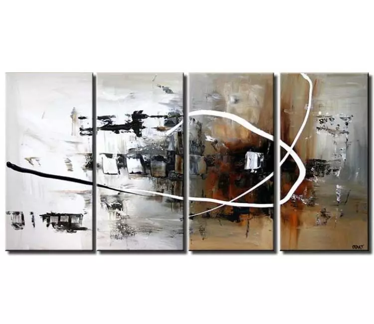 abstract painting - big contemporary minimalist abstract painting on canvas original white black modern beautiful abstract art