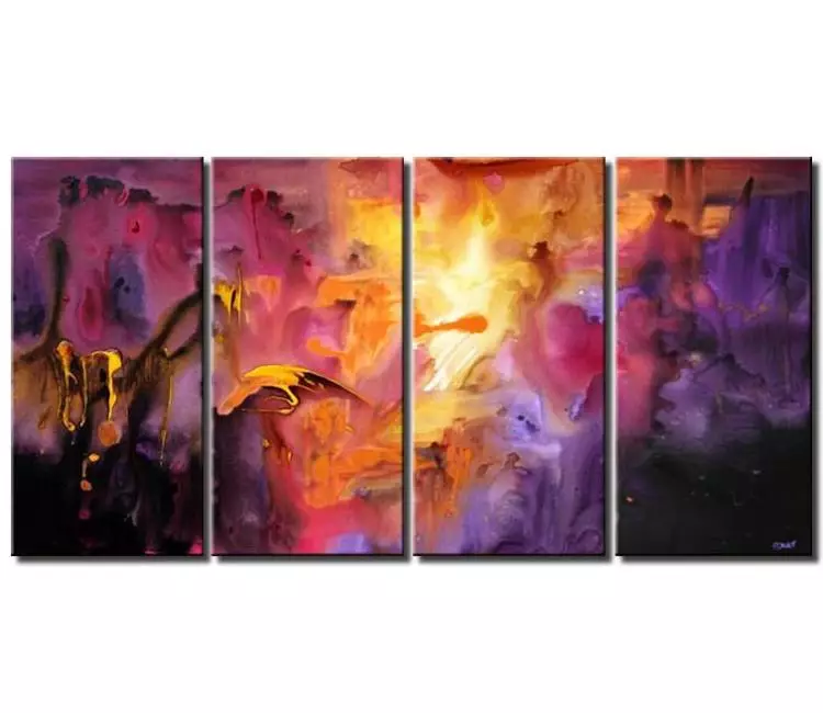 abstract painting - big purple abstract painting on canvas modern living room wall art