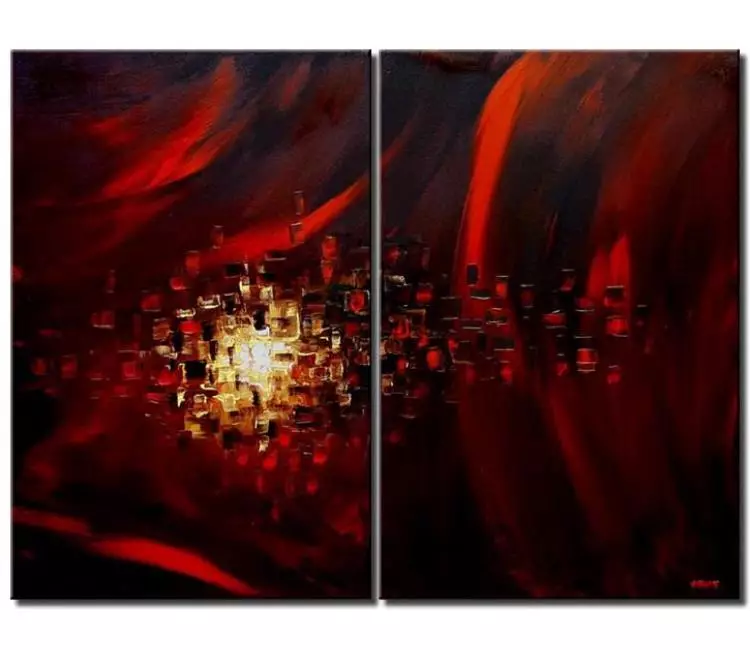abstract painting - red abstract painting painting on canvas modern wall art