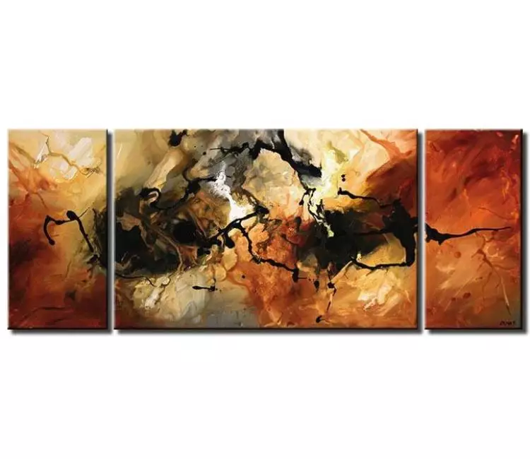abstract painting - big rust beige abstract painting on canvas large modern wall art for living room