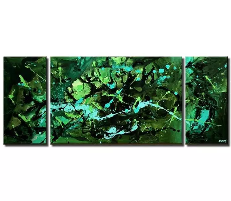 abstract painting - big modern green abstract painting on canvas for living room large contemporary art